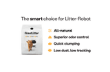 What makes GreatLitter amazing is that it's the best litter for Litter-Robot, provides superior odor control thanks to its all natural tight clumping clay and presents low dust, low tracking cat litter properties
