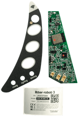 Litter Robot 3 upgrade board, button faceplate, and serial number sticker