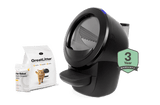 Litter-Robot 4 self cleaning litter box with litterhopper automatic litter refiller and essential accessories: cat litter, waste drawer liner, and extended warranty
