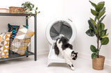 Litter-Robot 4 Ramp Reconditioned - White with cat exiting