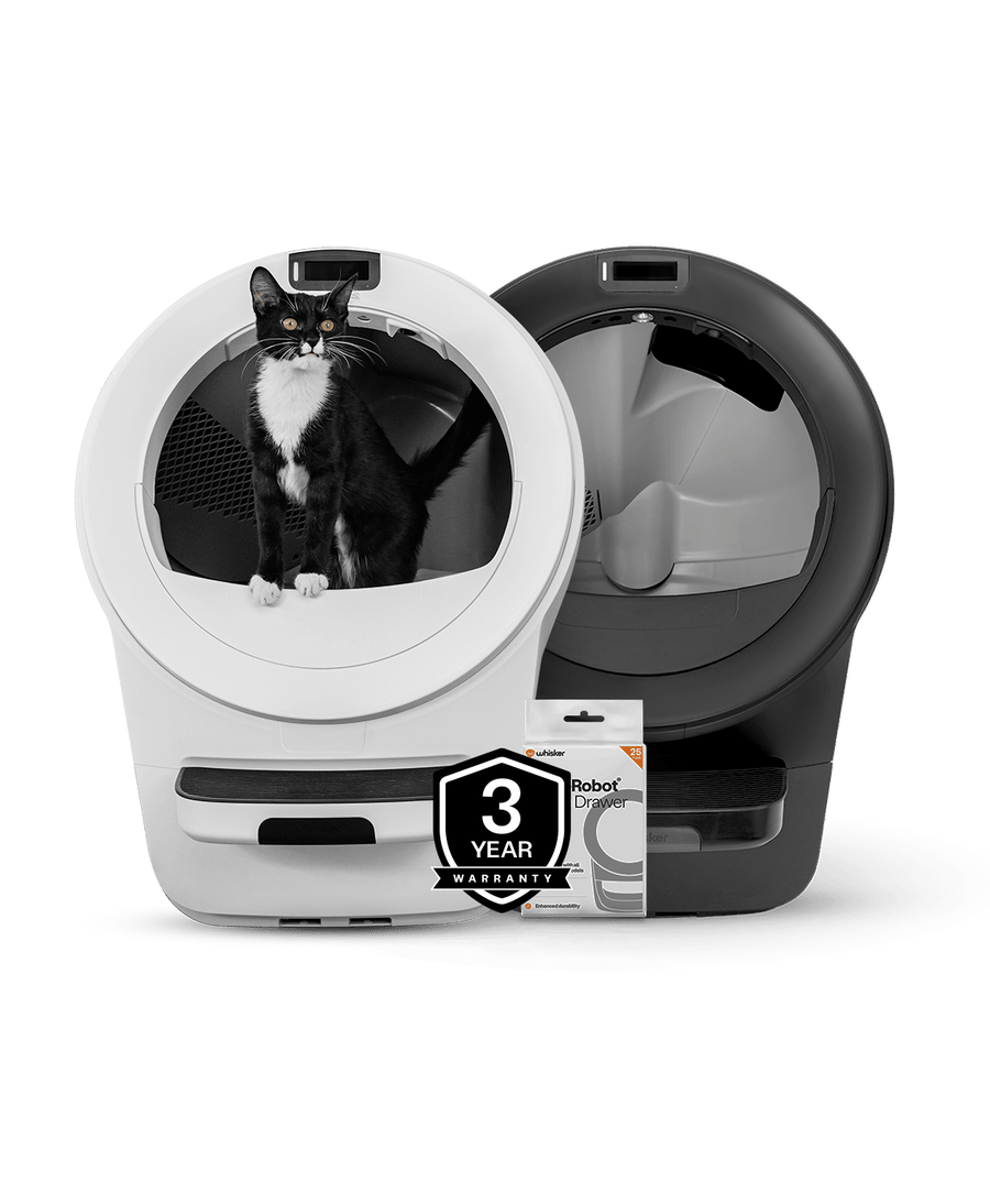 Litter-Robot 5 Double Bundle white and black automatic litter box