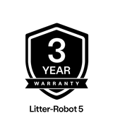 3 year WhiskerCare Warranty badge for Litter-Robot 5