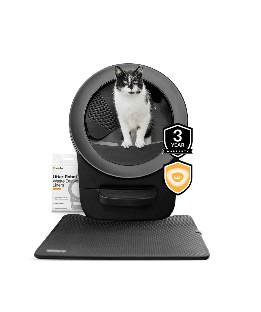 Litter-Robot EVO Insights bundle including waste drawer liner, whisker+ membership, and 3 year warranty