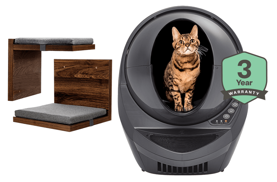 Litter-Robot 3 Connect and cat shelf